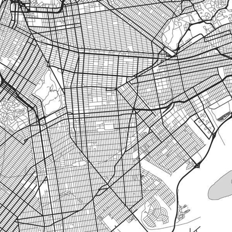 New York Map Framed Poster New York City Print New York Etsy