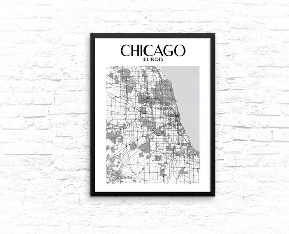 Chicago Map Wall Art Of Framed Poster Wall Art Map Of Chicago Framed Poster