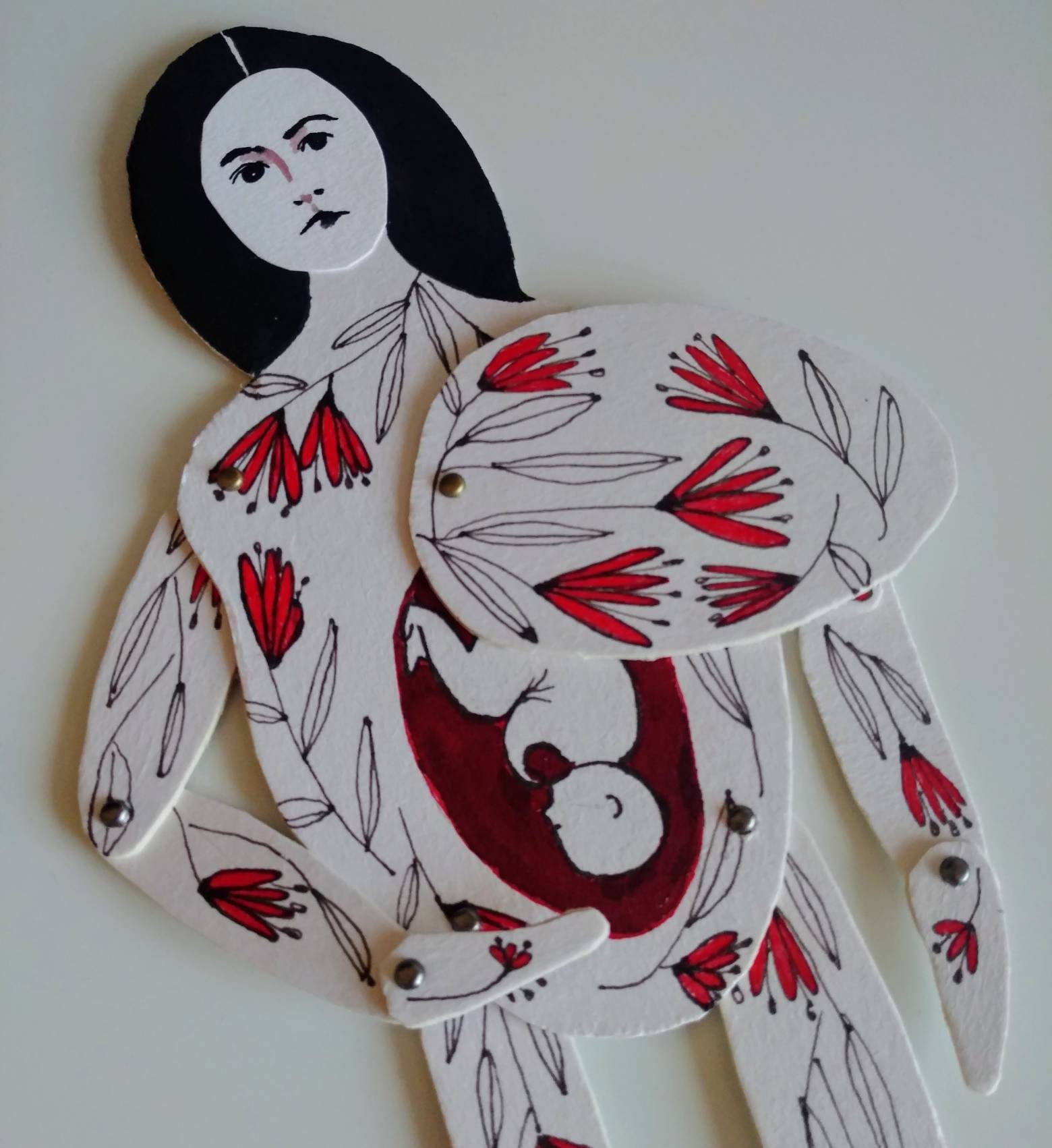 Pregnant paper doll art doll pregnancy art anatomical doll Etsy