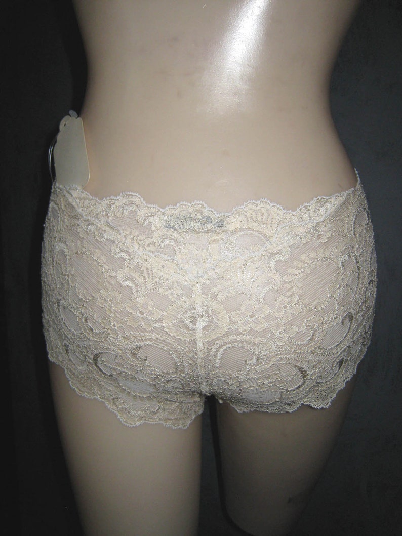 Claire Pettibone Set VTG Cami Lace Shorts Cassandra Luxury Lingerie Ivory Scalloped Lace 14 KT S LA Designer Original NeW Bombshell Couture