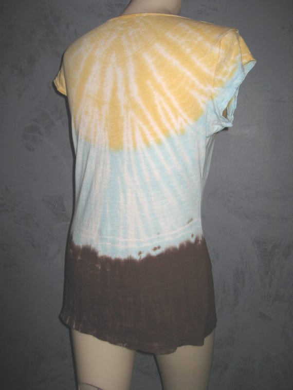 Claire Pettibone Luxury Lingerie Lounge Wear PJ Yoga Long Pant & Top Tie Dye Festival S Soft New Unworn Striking Earth Element Ombre Fade View 6