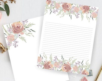 Printable stationery set for Goodnotes Floral background Letter paper Set printable baby shower writing paper set Stationery gifts Digital