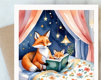 Mother's Day Card Printable Cute for New mom Nursery Card Instant Download Woodland Fox Mom card Cute Mother's Day Greeting Card