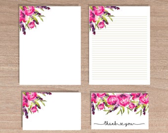 printable stationery etsy downloadable stationery paper
