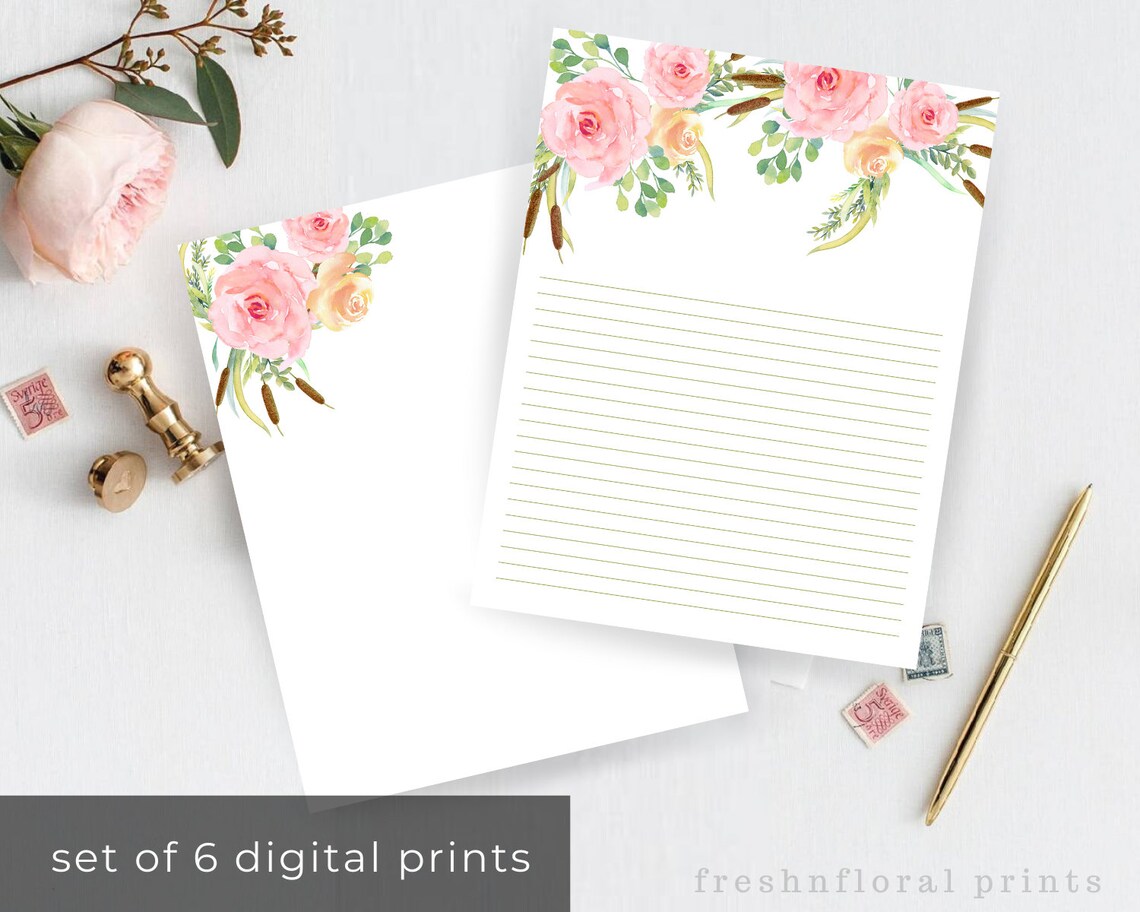 Boho Stationery Set 6 Writing Paper Printables Letter Paper - Etsy