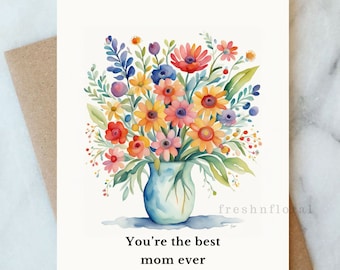 Mom Appreciation card Printable Card for Mom Floral Cute Card Digital Mother's Day Card New Mom Cards Floral Appreciation Cards for Mother