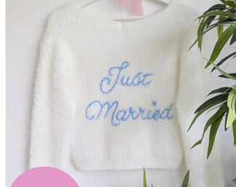 Just Married Wedding Cardigan | Bridal cardigan | Wedding cardigan | Knit cardigan | Personalised cardigan