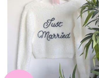 Just Married Wedding Cardigan | Bridal cardigan | Wedding cardigan | Knit cardigan | Personalised cardigan