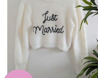 Just Married Wedding Cardigan | Bridal cardigan | Wedding cardigan | Knit cardigan | Personalised cardigan