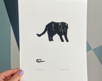 FRENEMIES, originele linosnedeprint