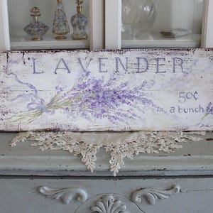 Lavender Wooden Panel Sign|Printed on wood|Flower Wall decor by Debi Coules|French Country|Cottage|Shabby Chic|Farmhouse|Christmas|Holiday