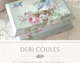 Bluebird and Roses Vintage Style Tutorial DVD plus Printed Instructions or Digital Download Shabby Chic by Debi Coules