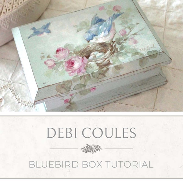 Bluebird and Roses Vintage Style Tutorial DVD plus Printed Instructions or Digital Download Shabby Chic by Debi Coules