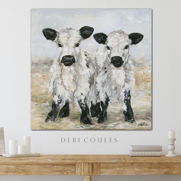Modern Farmhouse Freckles and Speckles Cows Fine Art Paper Print Wall Decor by Debi Coules