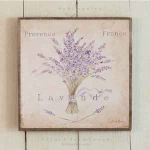 French Lavender|Framed wood print|Wall Decor|Lavender Wall Art|Debi Coules|French country|Farmhouse|Cottage|Shabby Chic|Rustic|Christmas