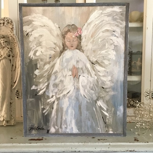 Shabby Chic Rustic Angel Wood Wall Art Barnwood Framed by Debi Coules