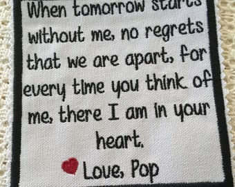Personalized Memory Patch: In Loving Memory Quilt Piece (5x5)