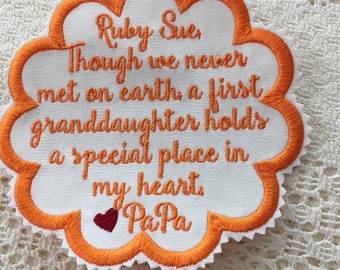 Flower Memory Shirt Patch: Custom Embroidered Keepsake