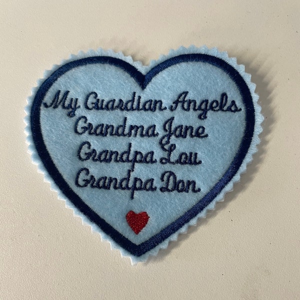 BRIDE WEDDING DRESS 4"- Special Wording, My Guardian Angels, Something Blue, Personal Bride Gift, Wedding Keepsakes, Sew-Iron, Multi Options