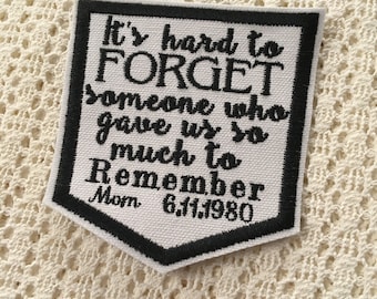 Personalized Memory Pillow Patch: Sew-On Pocket Shape (4x3.5")