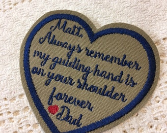 Embroidered Memory Patch: 4" Heart, Sew-On Memorial Gift