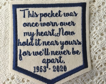 Memory Patch: Personalized Pocket Shape, Sew-On Shirt Pillow