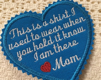 MEMORY BEAR  or PILLOW Patch- 3.5&quot; Memory Bear Patch, Memory Shirt Pillow, In Memory Of, Sew or Iron, Personalize, 3.5&quot; Heart, Multi Options