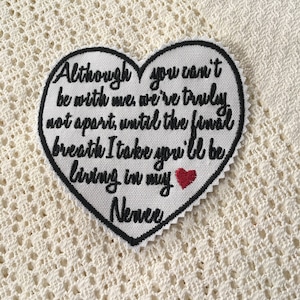 Heart Memory Patch: Custom Shirt Pillow Applique (5x5)