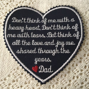 Personalized Memorial Patch: Heart Memory Pillow Quilt Piece