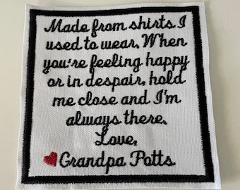 Memory Shirt Patch 5": Personalized Keepsake