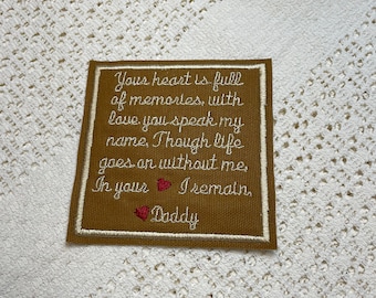 Personalized Memory Patch: Multi-Color Fabric, Iron-On or Sew-On