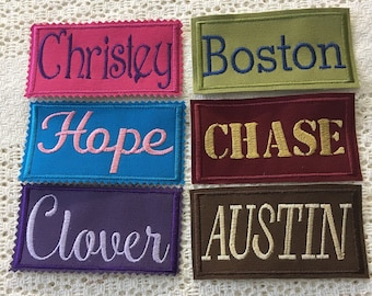Toppa rettangolare personalizzata con nome: da cucire o stirare, multicolore