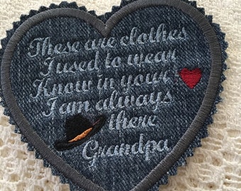 Memory Pillow Patch: Heart Shaped Memorial Patch (4"x4")