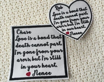 Personalized Memory Patch: Heart or Square - Custom Keepsake