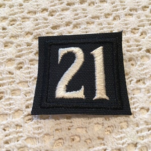 TEAM UNIFORM SQUARE Patches 1.5" through 4", Letters or Numbers, Uniform-Groups, Sew On-Iron On, In Memory Of, Special Award Sports Memory