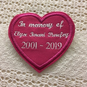 Personalized Memorial Patch: Heart Sew-On Patch, In Memory Of