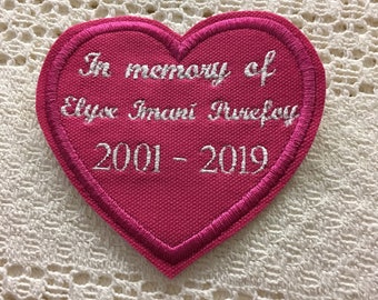 Personalized Memorial Patch: Heart Sew-On Patch, In Memory Of