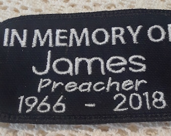 Christian Memorial Patch: Personalized Vest or Jacket Patch (4 inch)