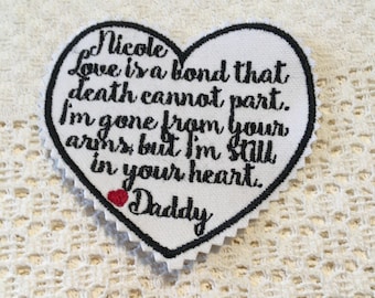 Custom Memory Patch: Heart or Square, Personalized Keepsake (4x4)