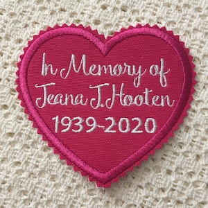 Memorial Heart Patch: Custom Memory Pillow Applique (4"x4")