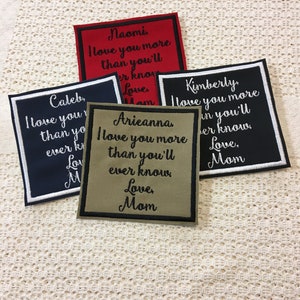 Personalized Memory Pillow Patch: Custom Shirt Patch, Iron-Sew On (5x5)