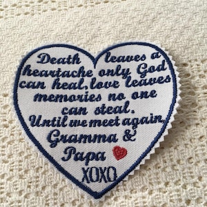 In Memory Of Patch: Heart Shaped, Customized, Sew or Iron On