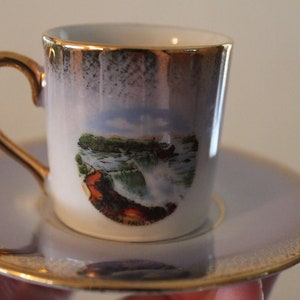 Taza y platillo Demitasse, Alemania Oriental Hecha, Coleccionable, Miniatura, Plantadora