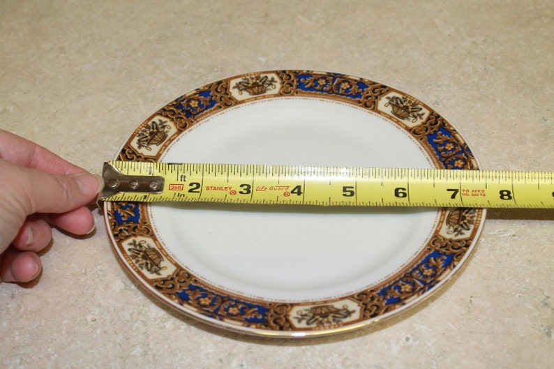 Set of 4 Victoria China Czechoslovakia Gold Trim 7.5 SaladBread Plates