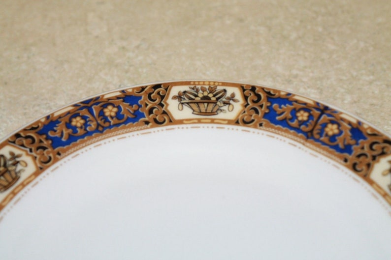 Set of 4 Victoria China Czechoslovakia Gold Trim 7.5 SaladBread Plates