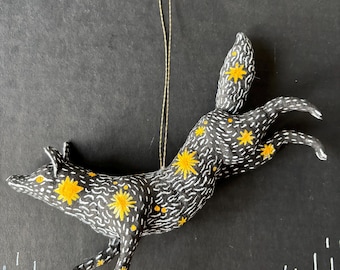 Spun cotton folk art fox