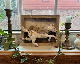 Spun cotton horse ornament