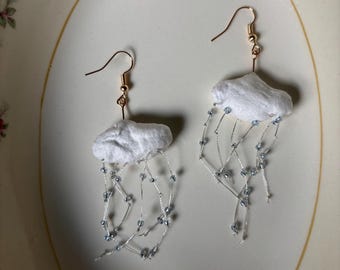 Spun cotton carrot earrings