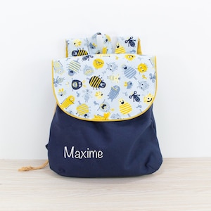 Sac à Dos Toile Maternelle Enfant Personnalisé avec prénom