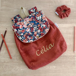 Sac à Dos personnalisé Velours Maternelle Enfant Personnalisé avec Prénom